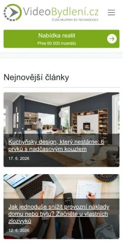 Podgląd witryny Videobydleni, medium z kraju Czechy do artykułów sponsorowanych