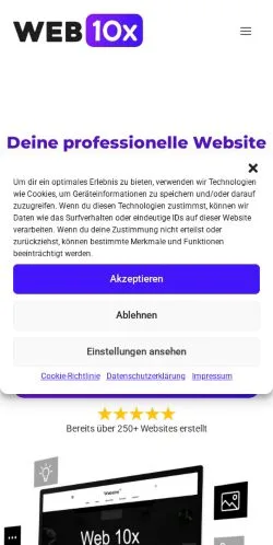 Forhåndsvisning av nettstedet Web10x, medium fra Tyskland for sponsede artikler