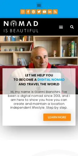 Vista previa del sitio Nomad Is Beautiful, medio de Estados Unidos para artículos patrocinados