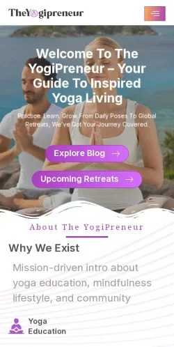 Anteprima del sito The Yogipreneur, media di Stati Uniti per articoli sponsorizzati
