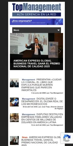 Voorbeeld van de site Top Management, medium uit Mexico voor gesponsorde artikelen