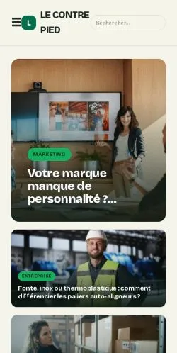 Preview of the Le Contre Pied website, a media outlet in France for sponsored articles