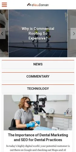 Anteprima del sito aNewDomain, media di Stati Uniti per articoli sponsorizzati