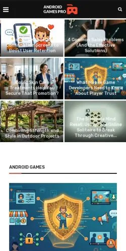 Förhandsvisning av webbplatsen Android Games Pro, medium i USA för sponsrade artiklar
