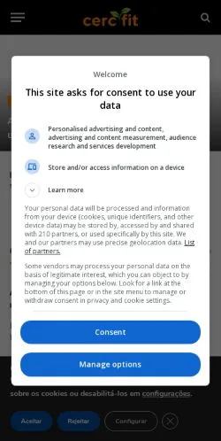 Anteprima del sito Cercfit, media di Brasile per articoli sponsorizzati