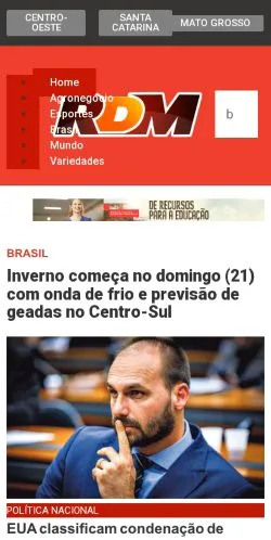 スポンサード記事向けのブラジルメディア、RDM Onlineのサイトプレビュー