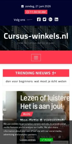 Pré-visualização do site Cursus-Winkels, meio de Países Baixos para artigos patrocinados