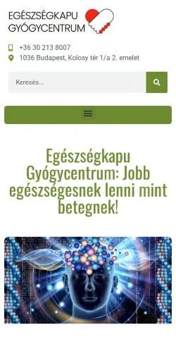 Anteprima del sito EgészségKapu, media di Ungheria per articoli sponsorizzati