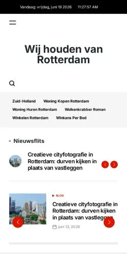 스폰서 기사용 네덜란드 매체 Wij Houden Van Rotterdam 사이트 미리보기