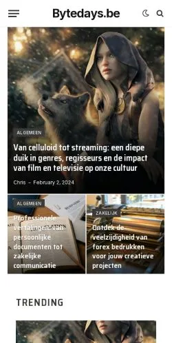 Anteprima del sito Bytedays.be, media di Belgio per articoli sponsorizzati