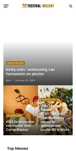 Podgląd witryny Festival Mozart, medium z kraju Belgia do artykułów sponsorowanych