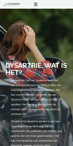 스폰서 기사용 벨기에 매체 Leven Met Dysartrie 사이트 미리보기