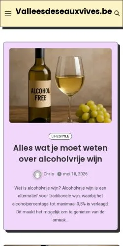 Vista previa del sitio Valleesdeseauxvives.be, medio de Bélgica para artículos patrocinados