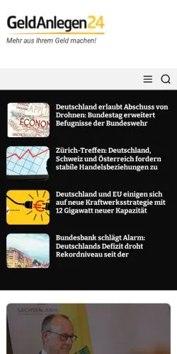 Anteprima del sito Geld Anlegen 24, media di Germania per articoli sponsorizzati