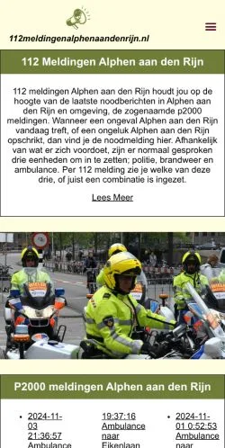 Podgląd witryny 112 Meldingen Alphen Aan Den Rijn, medium z kraju Holandia do artykułów sponsorowanych