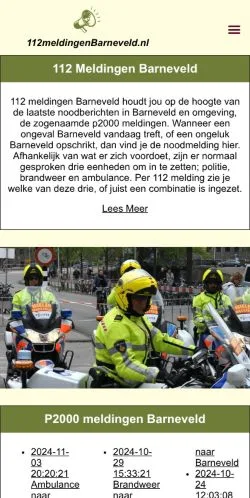 스폰서 기사용 네덜란드 매체 112 Meldingen Barneveld 사이트 미리보기