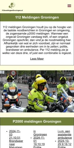 Anteprima del sito 112 Meldingen Groningen, media di Paesi Bassi per articoli sponsorizzati