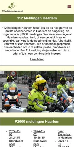 Anteprima del sito 112 Meldingen Haarlem, media di Paesi Bassi per articoli sponsorizzati