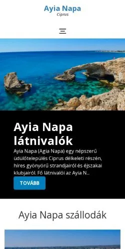 Vorschau der Website Ayia Napa, Medium aus Ungarn für gesponserte Artikel