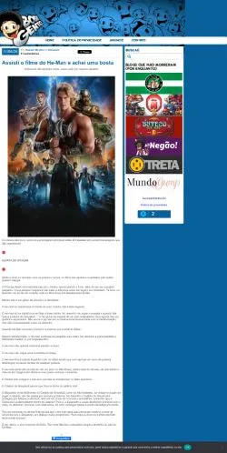 Förhandsvisning av webbplatsen Bobagento, medium i Brasilien för sponsrade artiklar