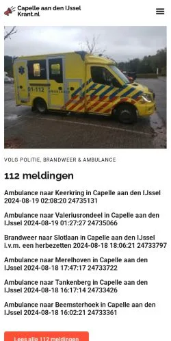 Anteprima del sito Capelle aan den IJssel Nieuws, media di Paesi Bassi per articoli sponsorizzati