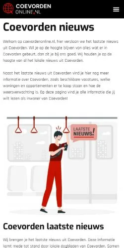 Anteprima del sito Coevorden Nieuws, media di Paesi Bassi per articoli sponsorizzati