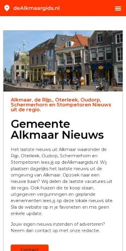 Anteprima del sito Alkmaar Laatste Nieuws, media di Paesi Bassi per articoli sponsorizzati