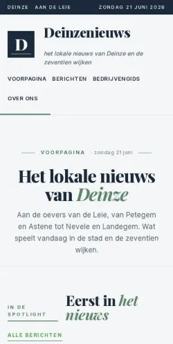 Pré-visualização do site Deinzenieuws, meio de Bélgica para artigos patrocinados