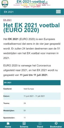 스폰서 기사용 네덜란드 매체 EK 2021 Voetbal 사이트 미리보기
