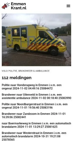 Vista previa del sitio Emmenkrant, medio de Países Bajos para artículos patrocinados