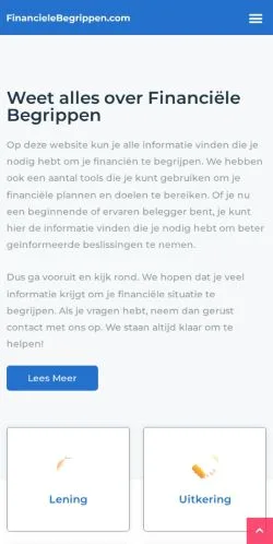 Anteprima del sito Financiële Begrippen, media di Paesi Bassi per articoli sponsorizzati