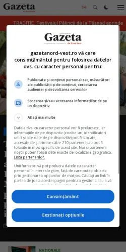 Vista previa del sitio Gazeta Nord-Vest, medio de Rumanía para artículos patrocinados