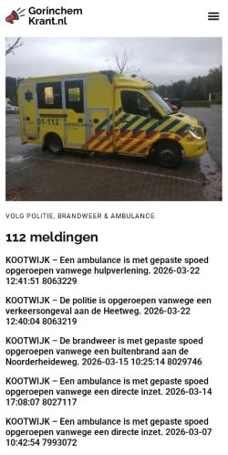 Vista previa del sitio Gorinchem Krant, medio de Países Bajos para artículos patrocinados