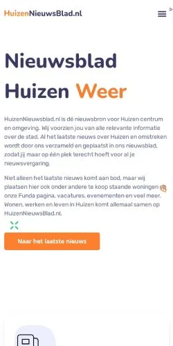 Pré-visualização do site Huizen Nieuwsblad, meio de Países Baixos para artigos patrocinados