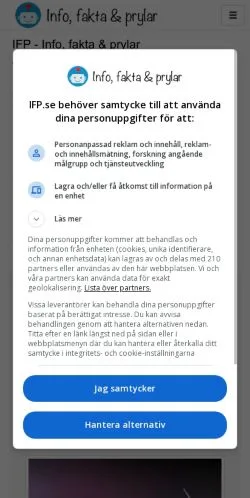 Podgląd witryny IFP, medium z kraju Szwecja do artykułów sponsorowanych
