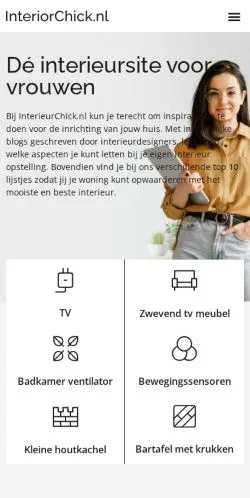スポンサード記事向けのオランダメディア、InteriorChickのサイトプレビュー