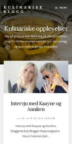 Anteprima del sito Kulinarisk Blogg, media di Norvegia per articoli sponsorizzati