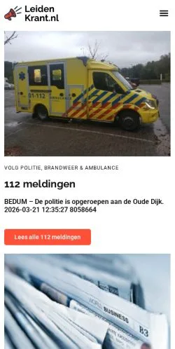 Anteprima del sito Leidenkrant, media di Paesi Bassi per articoli sponsorizzati