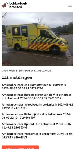 Anteprima del sito Lekkerkerkkrant, media di Paesi Bassi per articoli sponsorizzati