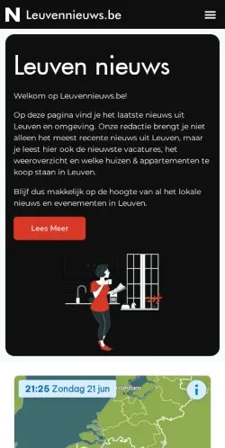 Podgląd witryny Nieuws Uit Leuven, medium z kraju Belgia do artykułów sponsorowanych