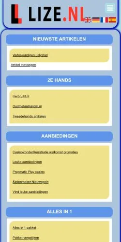 Sponsorlu makaleler için Hollanda medyası Lize sitesinin önizlemesi