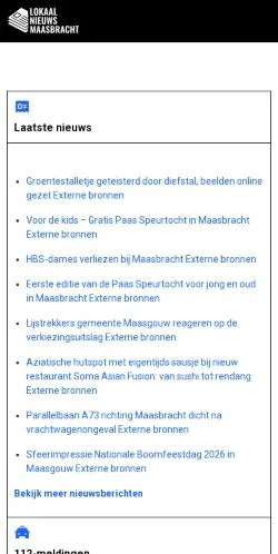Anteprima del sito Lokaal Nieuws Maasbracht, media di Paesi Bassi per articoli sponsorizzati