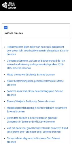 Anteprima del sito Lokaal Nieuws Someren, media di Paesi Bassi per articoli sponsorizzati