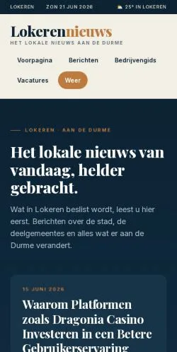 Vista previa del sitio Lokerennieuws, medio de Bélgica para artículos patrocinados