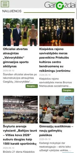Vista previa del sitio Mano Gargždai, medio de Lituania para artículos patrocinados