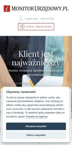 Podgląd witryny Monitor Urzędowy, medium z kraju Polska do artykułów sponsorowanych
