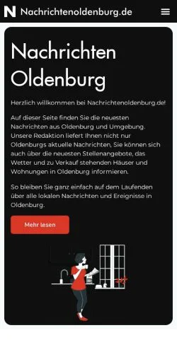 Anteprima del sito Nachrichten Oldenburg, media di Germania per articoli sponsorizzati