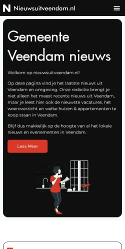 Anteprima del sito Nieuws uit Veendam, media di Paesi Bassi per articoli sponsorizzati