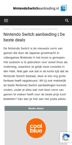 스폰서 기사용 네덜란드 매체 Nintendo Switch Aanbieding 사이트 미리보기