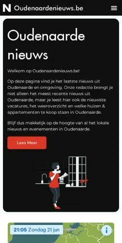 Anteprima del sito Nieuws Uit Oudenaarde, media di Belgio per articoli sponsorizzati